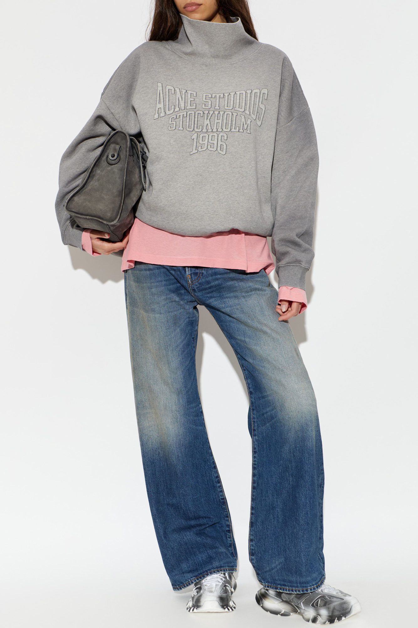 Acne Studios Sweatshirt with a stand-up collar | Women's | Vitkac